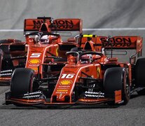 Las Ferrari en uno de las competencias del Mundial de F1. (Fuente: Télam) (Fuente: Télam) (Fuente: Télam)