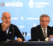Horacio Rodríguez Larrete, jefe de la Ciudad de Buenos Aires, con el presidente Alberto Fernández. (Fuente: NA) (Fuente: NA) (Fuente: NA)