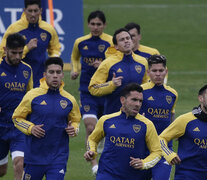 El plantel de Boca durante el entrenamiento del sábado. (Fuente: Foto Prensa Boca) (Fuente: Foto Prensa Boca) (Fuente: Foto Prensa Boca)