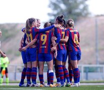 El festejo de las jugadoras del Barcelona. (Fuente: @FCBfemeni) (Fuente: @FCBfemeni) (Fuente: @FCBfemeni)