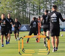 El equipo se entrenó en el predio de Ezeiza antes de partir hacia Bolivia. (Fuente: Prensa AFA) (Fuente: Prensa AFA) (Fuente: Prensa AFA)