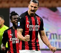 Ibrahimovic festejó por dos en el empate del Milan. (Fuente: AFP) (Fuente: AFP) (Fuente: AFP)