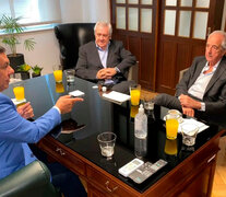 Claudio Tapia, Jorge Amor Ameal y Rodolfo D&amp;#39;Onofrio, en la AFA. (Fuente: Prensa AFA) (Fuente: Prensa AFA) (Fuente: Prensa AFA)