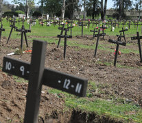 El sector covid-19 del cementerio de la Chacarita, con un trabajo diario intenso. (Fuente: Sandra Cartasso) (Fuente: Sandra Cartasso) (Fuente: Sandra Cartasso)