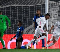 Rodrygo anota el 3-2 de Real Madrid sobre Inter. (Fuente: AFP) (Fuente: AFP) (Fuente: AFP)