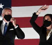 La fórmula demócrata triunfante: Joe Biden y Kamala Harris. (Fuente: AFP) (Fuente: AFP) (Fuente: AFP)