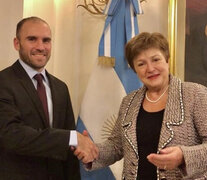 El ministro de Economía, Martín Guzmán, con la directora gerente del Fondo Monetario, Kristalina Georgieva. (Fuente: Télam) (Fuente: Télam) (Fuente: Télam)