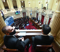 El ministro Martín Guzmán estuvo en el Senado mientras se votaba el proyecto de Presupuesto.  (Fuente: NA) (Fuente: NA) (Fuente: NA)