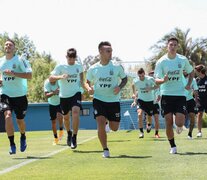 El seleccionado se volvió a entrenar en el predio de Ezeiza. (Fuente: NA) (Fuente: NA) (Fuente: NA)