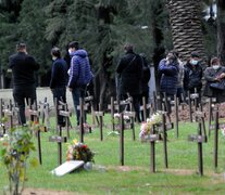 Sector covid-19 del cementerio de Chacarita. (Fuente: Sandra Cartasso) (Fuente: Sandra Cartasso) (Fuente: Sandra Cartasso)