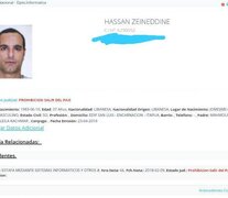 Hassan Zein Aldeen no puede salir del Paraguay porque está acusado de estafa, según consta en la ficha de la policía local. 