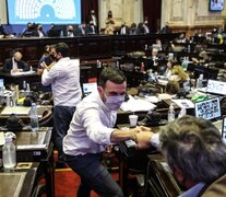 El oficialismo festejó la media sanción en la madrugada del miércoles  (Fuente: Prensa Diputados) (Fuente: Prensa Diputados) (Fuente: Prensa Diputados)