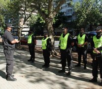 Uno de los grupos policiales con presencia en vía pública. (Fuente: Prensa de Gobernación) (Fuente: Prensa de Gobernación) (Fuente: Prensa de Gobernación)