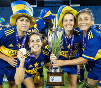 Festejo de las jugadoras de Boca, campeonas del primer torneo de la era profesional. (Fuente: Gentileza Prensa de Boca) (Fuente: Gentileza Prensa de Boca) (Fuente: Gentileza Prensa de Boca)