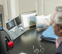 Alberto Fernández y Sebastián Piñera, durante una videoconferencia que compartieron en agosto pasado.