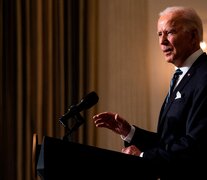 Biden dio un discurso sobre temas ambientales durante un evento en la Casa Blanca. (Fuente: AFP) (Fuente: AFP) (Fuente: AFP)