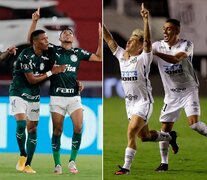 Palmeiras y Santos, los dos equipos paulistas finalistas de la Copa. (Fuente: EFE) (Fuente: EFE) (Fuente: EFE)