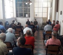 La reunión para cerrar filas en la sede de la CGT Rosario.