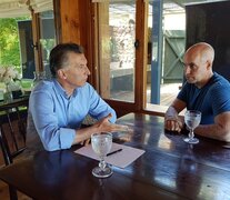 Macri con Larreta en el country de Villa La Angostura, en una de sus escapadas presidenciales, de 2018.