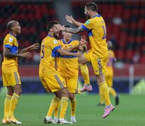 Tigres festeja su pasaje a las semifinales del Mundial de Clubes. (Fuente: AFP) (Fuente: AFP) (Fuente: AFP)