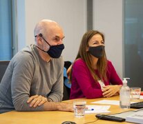 Horacio Rodríguez Larreta, jefe del gobierno porteño, junto a su ministra de Educación, Soledad Acuña. (Fuente: NA) (Fuente: NA) (Fuente: NA)