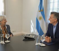 Christine Lagarde con Macri cuando era titular del FMI.  (Fuente: NA) (Fuente: NA) (Fuente: NA)