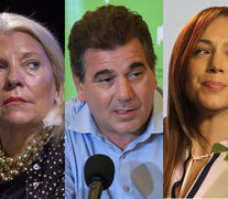 Carrio, Ritondo y Vidal, tres en movimiento.