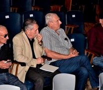 Héctor Angel Forcelli junto a los otros acusados, Roberto Aceituno, Juan Carlos Curzio y Osvaldo Pallero, integrantes de la Triple A y contratados por el exrector de la Universidad Nacional del Sur, Remus Tetu. (Fuente: Télam) (Fuente: Télam) (Fuente: Télam)