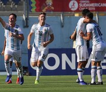 El seleccionado argentino Sub 20 durante el Sudamericano de Chile. (Fuente: AFP) (Fuente: AFP) (Fuente: AFP)