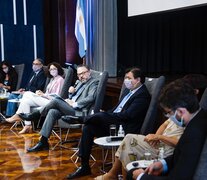 El pleno del Gabinete Económico, en la reunión con el sector de alimentos.  (Fuente: Ministerio de Desarrollo Productivo) (Fuente: Ministerio de Desarrollo Productivo) (Fuente: Ministerio de Desarrollo Productivo)