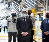 El ministro de Desarrollo Productivo, Matías Kulfas, junto al titular de Toyota Argentina, Daniel Herrero.