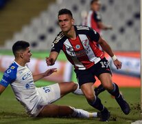 Borré acaba de marcar uno de sus goles en Mendoza. (Fuente: NA) (Fuente: NA) (Fuente: NA)