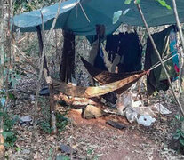 Imagen del campamento del EPP atacado por el FTC