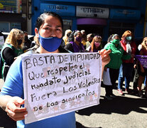 Mujeres sindicalistas acompañaron el reclamo de Norma Mores. (Fuente: Sebastián Granata) (Fuente: Sebastián Granata) (Fuente: Sebastián Granata)