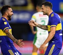 Tevez y Zárate, los goleadores del primer triunfo del año en la Bombonera. (Fuente: Fotobaires) (Fuente: Fotobaires) (Fuente: Fotobaires)