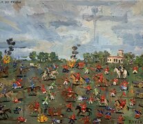 &amp;quot;Batalla de Pavón&amp;quot;, óleo de Javier Velasco.