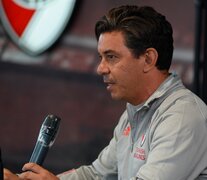 Marcelo Gallardo, explicó la situación en conferencia de prensa.  (Fuente: Prensa River) (Fuente: Prensa River) (Fuente: Prensa River)