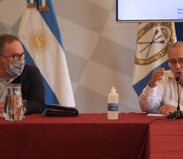 El ministro de Seguridad Jorge Lagna y el secretario Germán Montenegro.