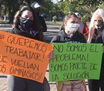 La protesta de los gimnasios tras la primera ola para que les permitan abrir. (Fuente: Sebastián Granata) (Fuente: Sebastián Granata) (Fuente: Sebastián Granata)