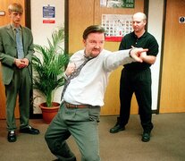 Gervais como David Brent, el gerente campeón de la vergüenza ajena.