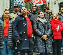 Los candidatos de la izquierda en el acto de ayer en Rosario.