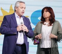 Alberto Fernández y Cristina Kirchner la noche de la derrota electoral.