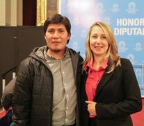 Alejandro Vilca junto a Myriam Bregman, candidata del FIT-U en CABA.