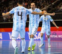 El festejo de uno de los goles de Argentina (Fuente: NA) (Fuente: NA) (Fuente: NA)