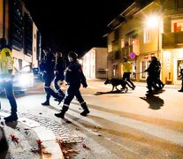 Un comando policial patrulla la ciudad de Kongsberg.  (Fuente: EFE) (Fuente: EFE) (Fuente: EFE)