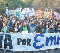 Una de las primeras marchas de los movimientos estudiantiles y de mujeres y diversidades en reclamo de justicia por María Emma Córdoba  (Fuente: Télam) (Fuente: Télam) (Fuente: Télam)