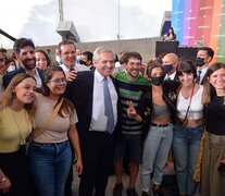 Alberto Fernández y Tristán Bauer en el relanzamiento del programa, en Tecnópolis. (Fuente: Télam) (Fuente: Télam) (Fuente: Télam)