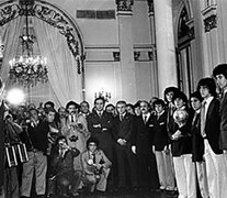 Videla con los integrantes de la Selección juvenil 1979