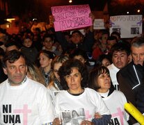 Marcha en Rufino por Chiara en 2015, con sus padres al frente.