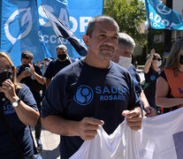 El titular de Sadop, Martín Lucero, encabezó la marcha. (Fuente: Sebastián Granata) (Fuente: Sebastián Granata) (Fuente: Sebastián Granata)